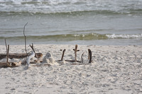 Beach Sculpture with Cross at Dauphin Island Alabama