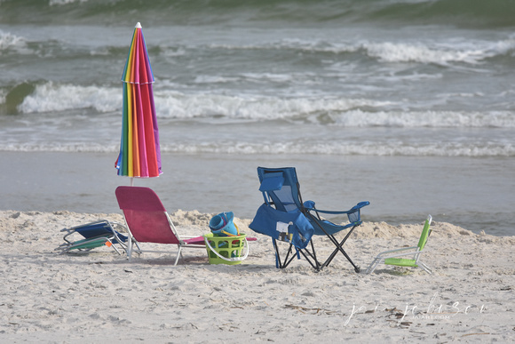 Chairs on Beach at Dauphin Island Alabama